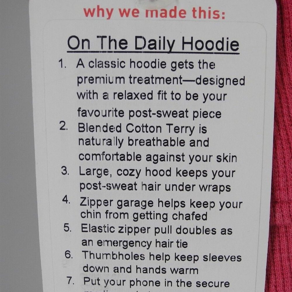 Lululemon On The Daily Hoodie Pink Women's 10 Blended Cotton Full Zip Jacket GUC - Picture 15 of 16